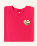 Modern Dominican moms club heart shirt- red- made to order