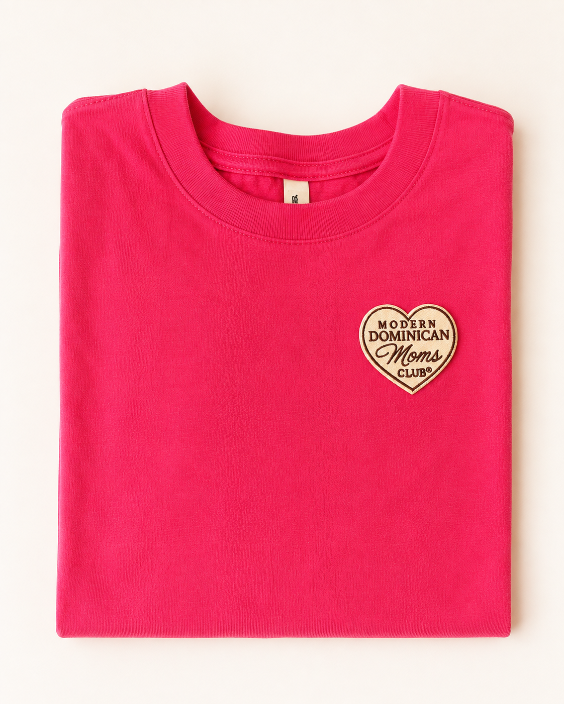 Modern Dominican moms club heart shirt- red- made to order