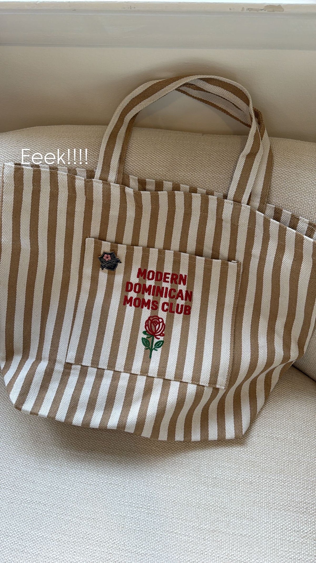 The Modern Dominican mom tote bag ! Pins are sold out 😢